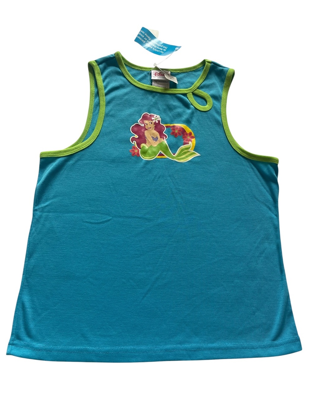 DISNEY KIDS TEAL SLEEVELESS ARIEL TANK SZ XLG NWTS!!